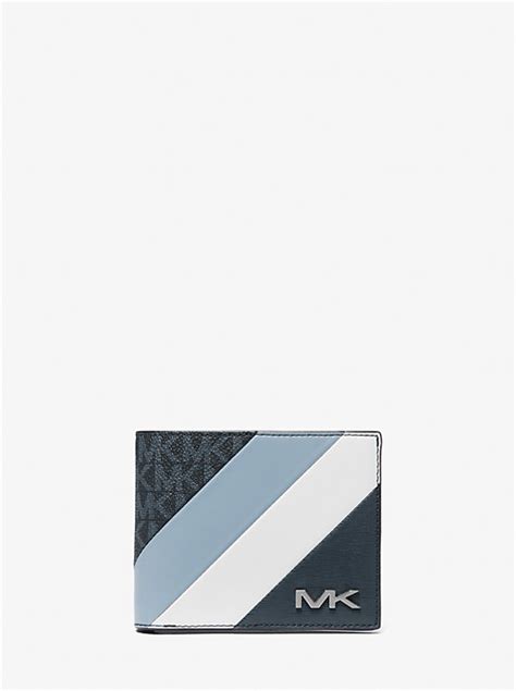 Signature Logo and Stripe Wallet With Passcase Gift 